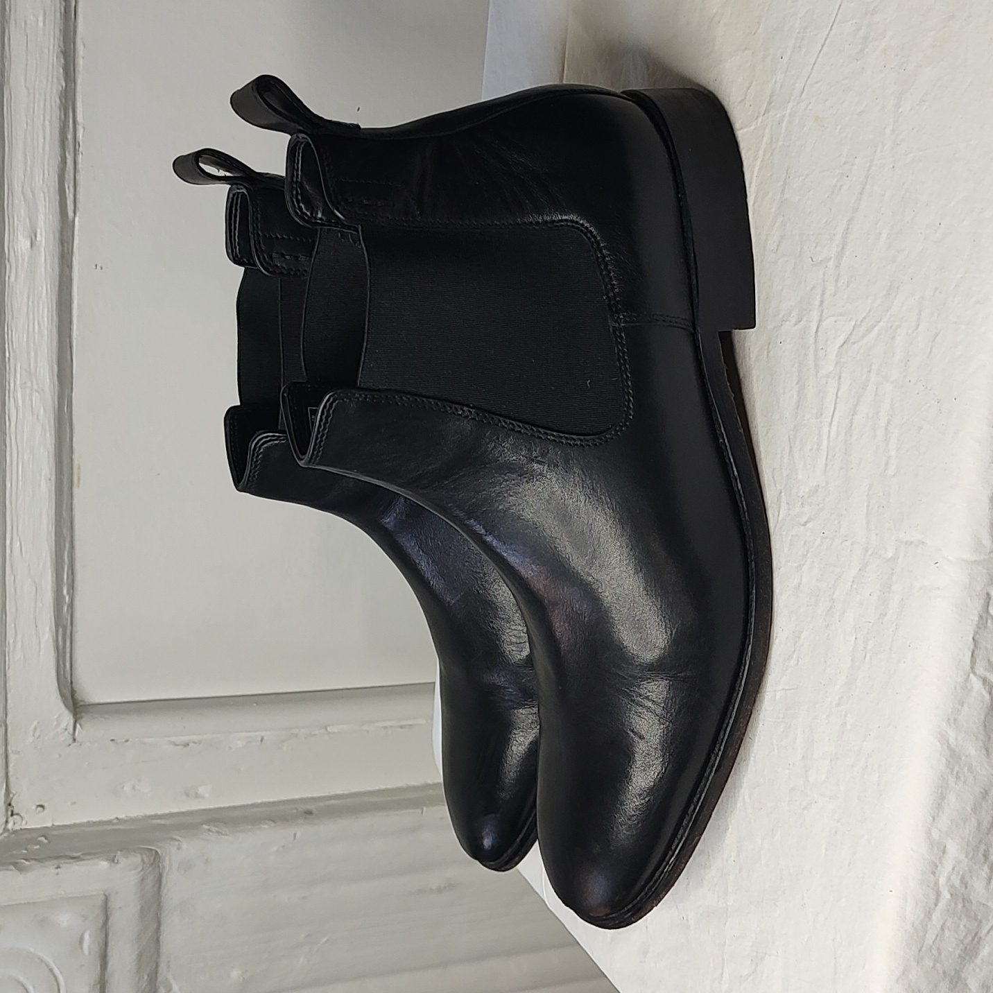 Bostonian Nantasket Chelsea Boot Size 10.5 Black Leather Pull On
